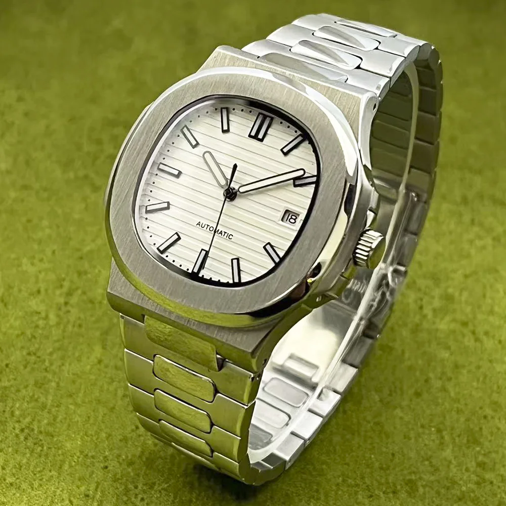 

Мужские автоматические механические часы Miyota 8215 с белым циферблатом и датой, корпус 41 мм, механизм 1612, новая модель 2025 г.