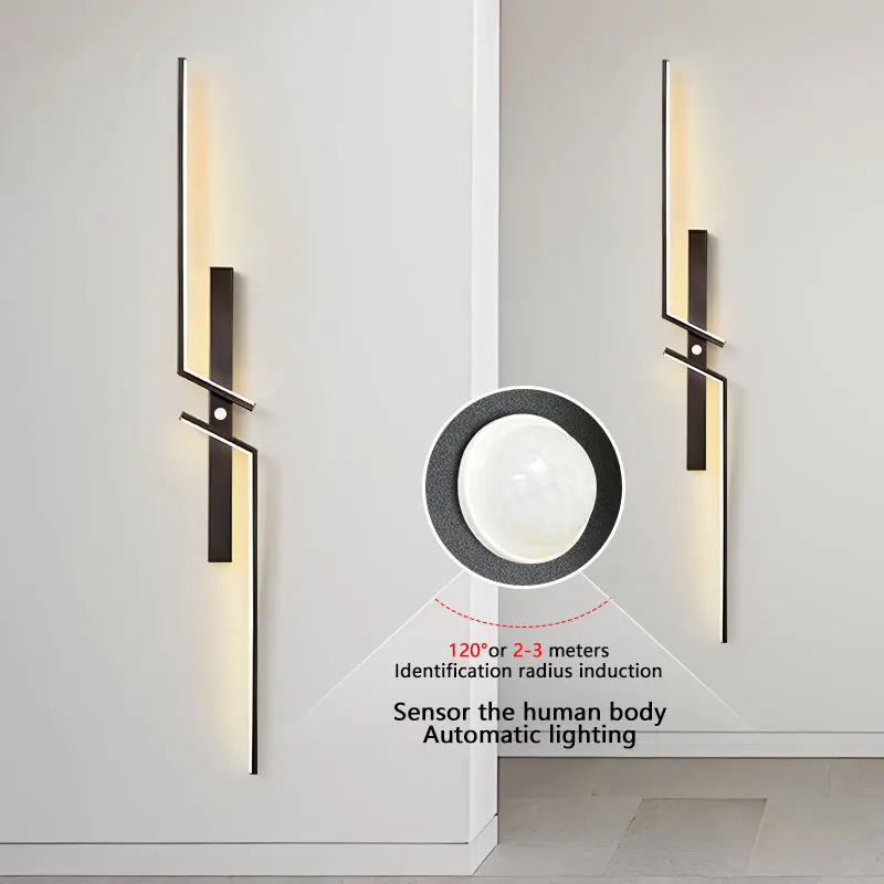 PIR Motion Sensor LED Wall Lights, Indoor Induction Sconces, Lâmpadas de parede para casa, sala, quarto, corredor