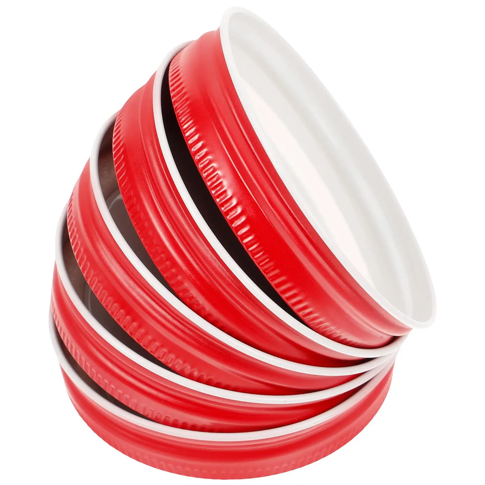 

12 Pcs Mason Jar Lids Refrigerator Jars with Red Wide Mouth Can Practical Covers Canning