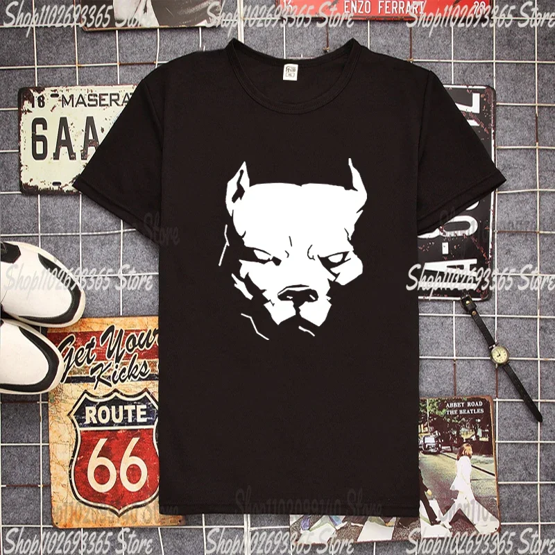 male funny present New PITBULL American Pit Bull Spiked Dog Collar Mens  Print  T-shirt