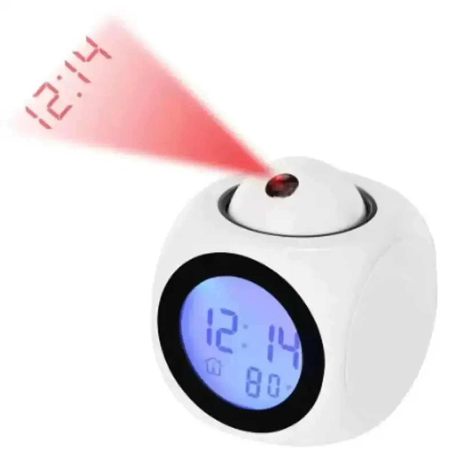 Multi-Projection Chime Clock with Light Alarm, Voice Alert, Temperature & Projection