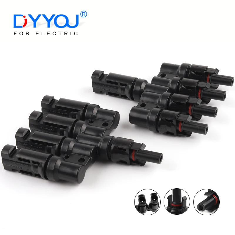 

1 Pair Male&Femal Branch PV Solar Panel Cable Connector 20/30A 1000V Electrical Photovoltaic Panel Wire Connector T2/T3/T4/T5/T6