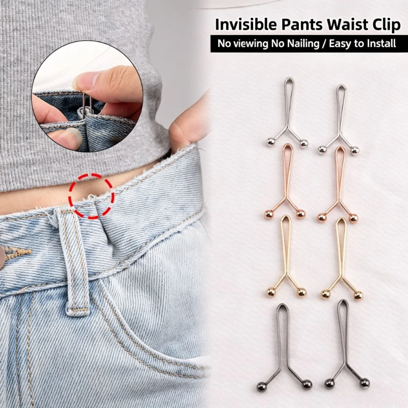 5-10Pcs Adjustable Detachable Buckle, Pants Waist Tightener, Sleeve Clip for Jeans Skirts Sleeve Reduction Accessories