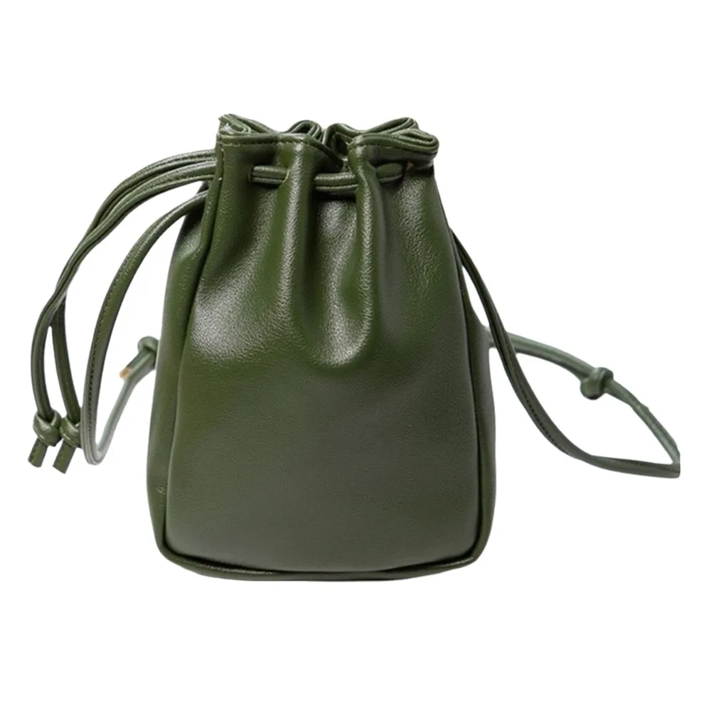 

Новая сумка-мешок из искусственной кожи на шнурке, мини-размер, на плечо, в конфетных цветах, высококачественная повседневная сумка