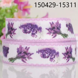 Lemon and Lavender Grosgrain Satin Ribbon, Gift Bows, DIY Girl Hair Bows, 10Yards
