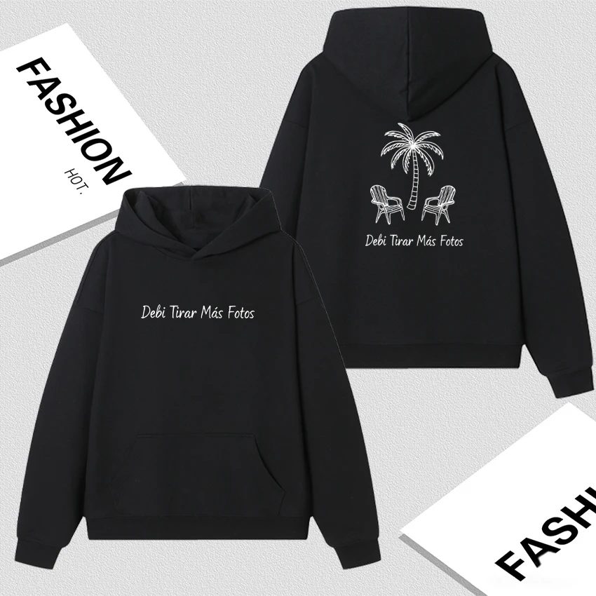 

DTMF Graphic Double Sided Print Hoodie Fleece Long sleeve Autumn Winter Bodywarmer Loose Men Women Streetwear Unisex Sweatshirt