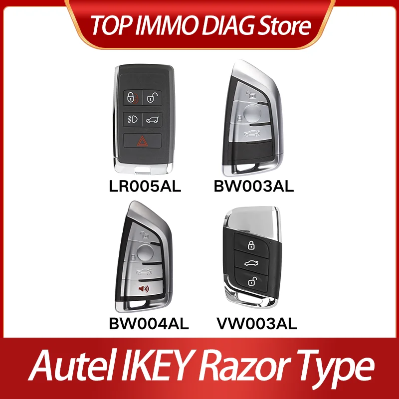

AUTEL IKEY BW003AL BW004AL LR005AL VW003AL Тип бритвы 315 МГц/434 МГц Универсальные интеллектуальные ключи без ключа для XP400 Pro KM100 IM508 IM608