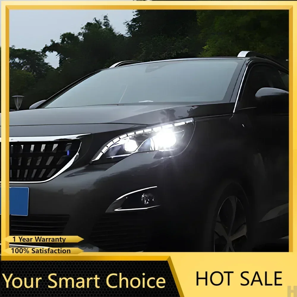 

Upgraded Car Front Lamps for Peugeot 4008 5008 2017-2020 Auto LED Headlights Assembly High Configure Projector Lens Accessories