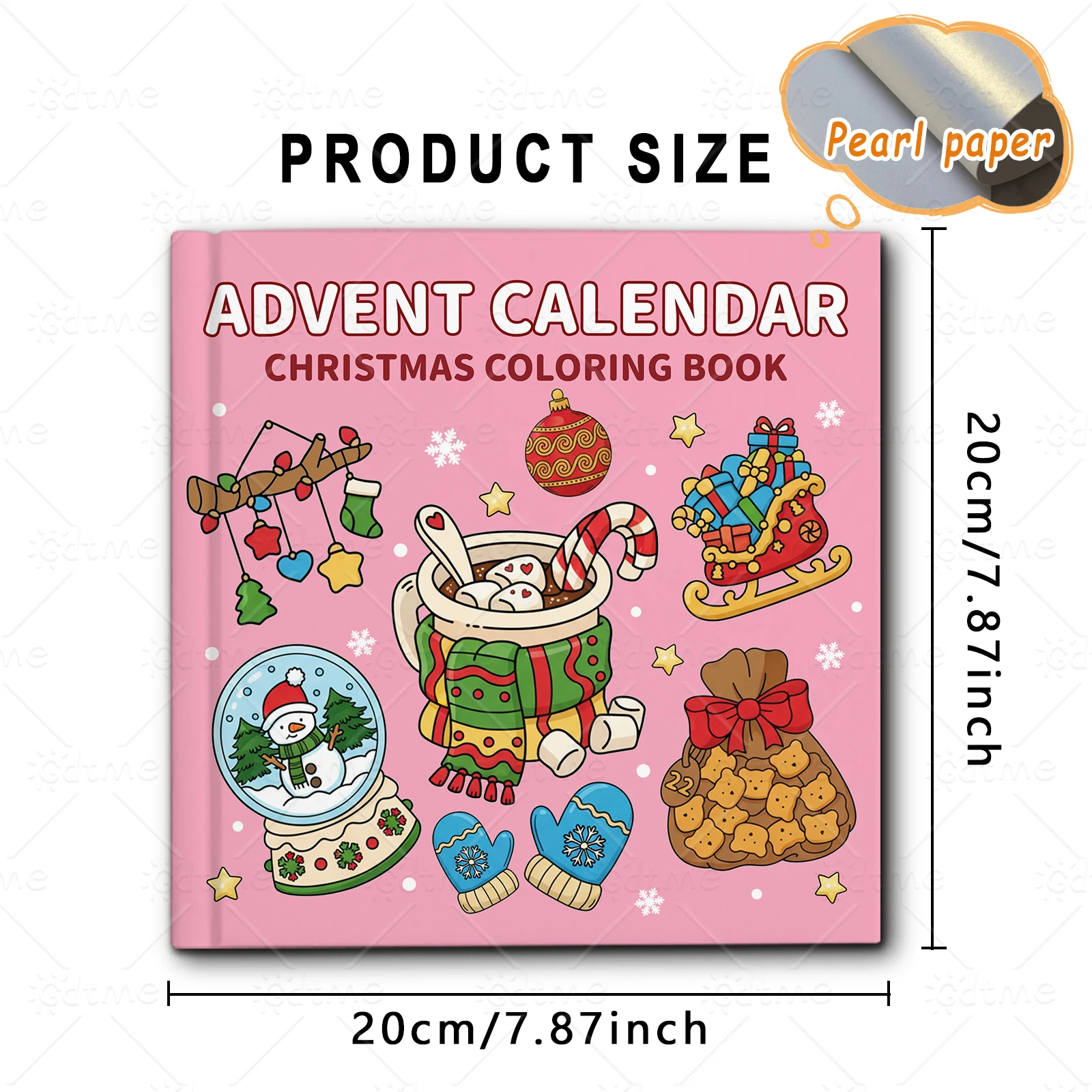 ADVENT CALENDAR CHRISTMAS Malbuch mit kräftigen, einfachen Mustern für Erwachsene, süßes Zeichenbuch, perfektes Geschenk für Party und Geburtstag – Detail 2
