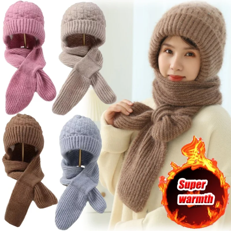 

Ветрозащитная термошапка-ушанка со съемным шарфом, зимняя теплая шапка-траппер на флисовой подкладке для женщин, зимние виды спорта на открытом воздухе