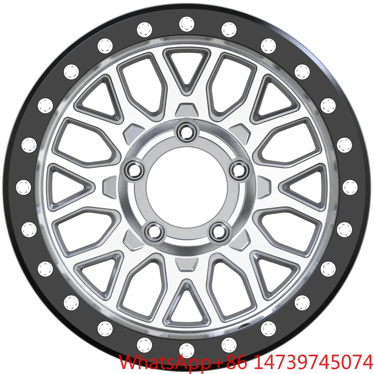 Multi-PCD 139.7-150mm Hollow Spoke Simulated Beadlock Aluminum Wheels, Off-Road Modification Rims