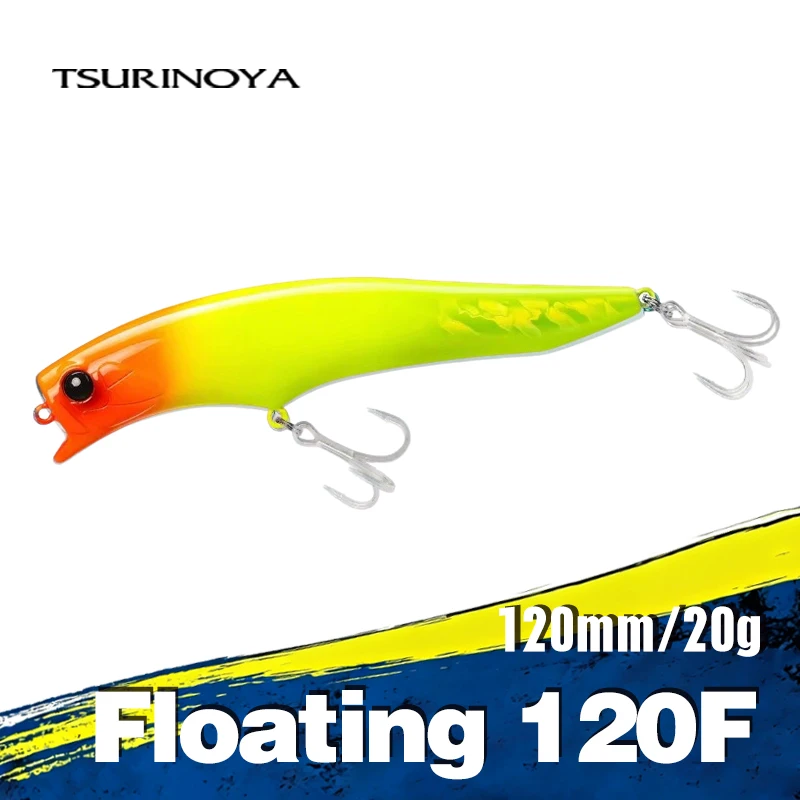 Señuelo Flotante TSURINOYA GORGO 120F Ranger, Distancia de Lanzamiento 0-30cm, 50m, Sistema de Tungsteno, 120mm 20g, Señuelos Duros para Lubina en Agua Salada