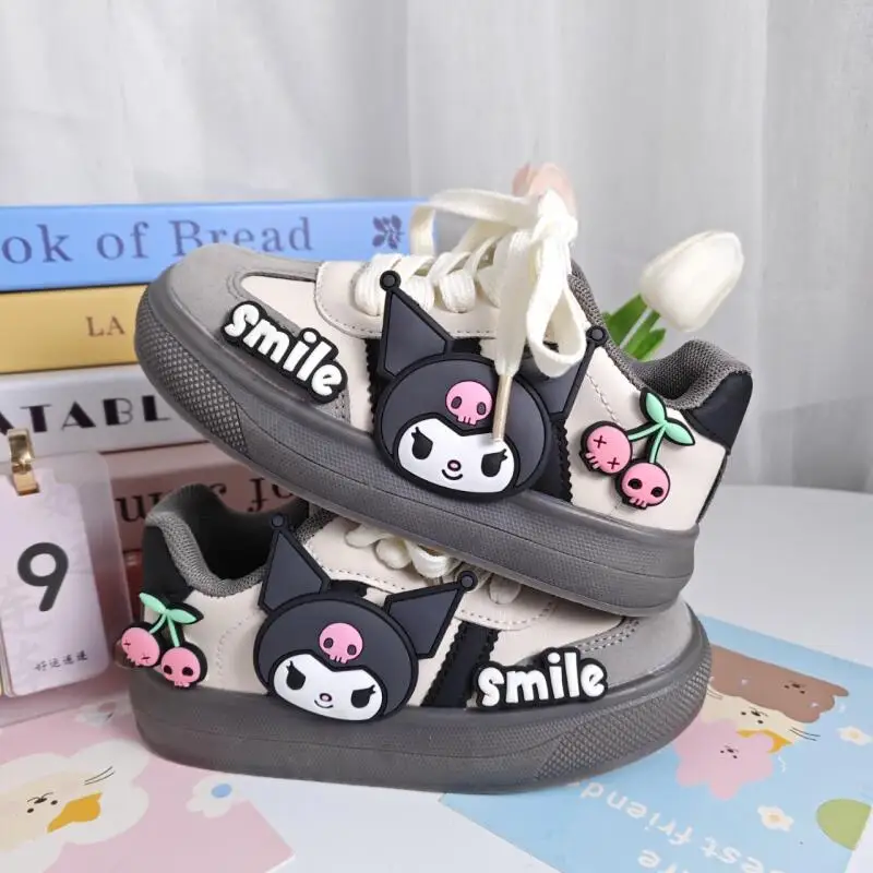 

Hot Sanrio Kuromi Girl Kawaii Sneakers Spring and Autumn Seasons Student Fashion Cartoon Anime Child Non-Slip Casual Shoes New