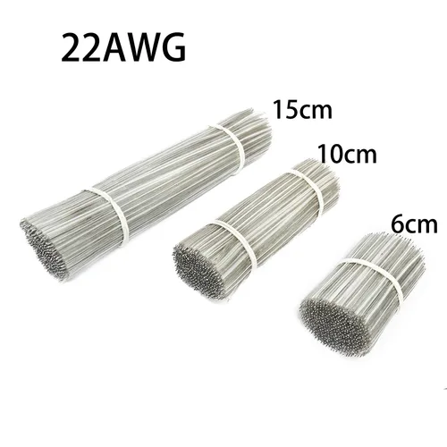 Imagen 2 del producto 200 Uds. Cable esmaltado de Color plateado luz de neón LED cable de soldadura conector medio para lámpara de neón de 12V24V soldadura 5/6/7/10/15cm