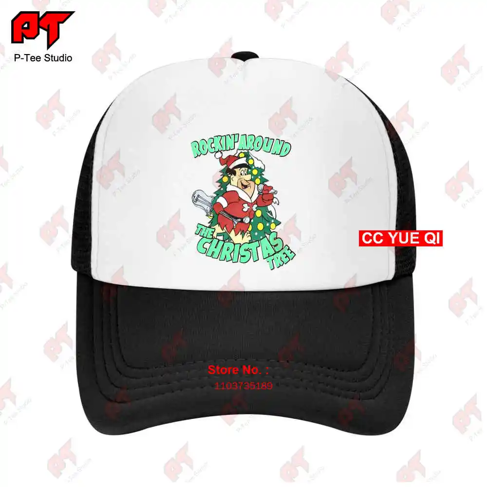 Hanna Barbera Fred Flintstone Rockin Around The Christmas Tree Baseball Caps Truck Cap 97A5