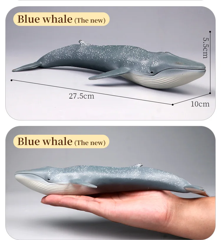 Duża figurka wieloryba, solidny, realistyczny model zwierzęcia morskiego do kolekcji, dekoracji, zestaw do zabawy, prezent.