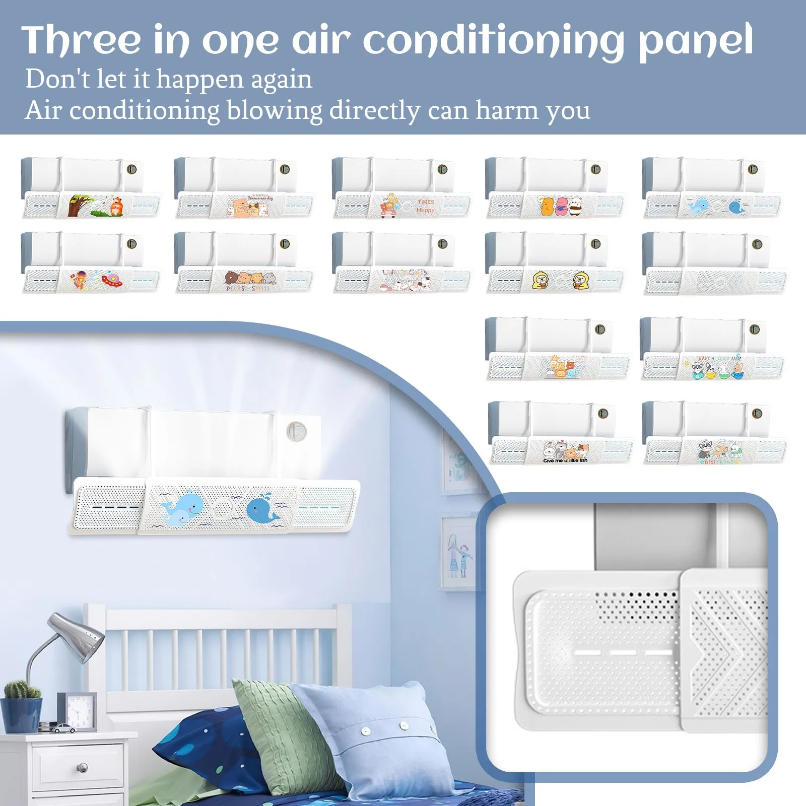 Air Conditioning Wind Shield Anti Direct Blowing Scalable Adjustable Wind Guide Cover Outlet Baffle Windshield Dust Cover