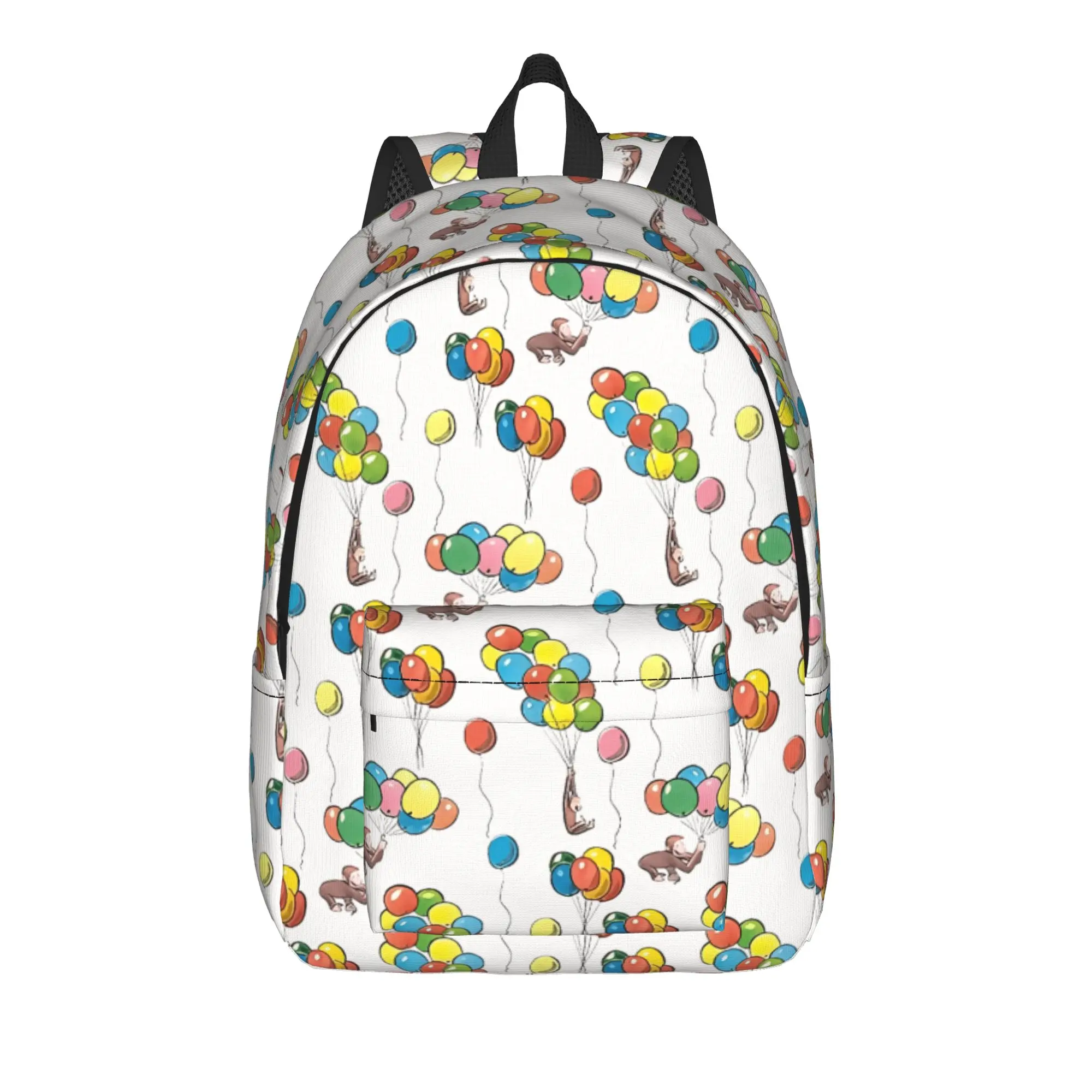 C-Curious George Backpack  Male Polyester Travel Backpacks Large Kawaii High School Bags Rucksack