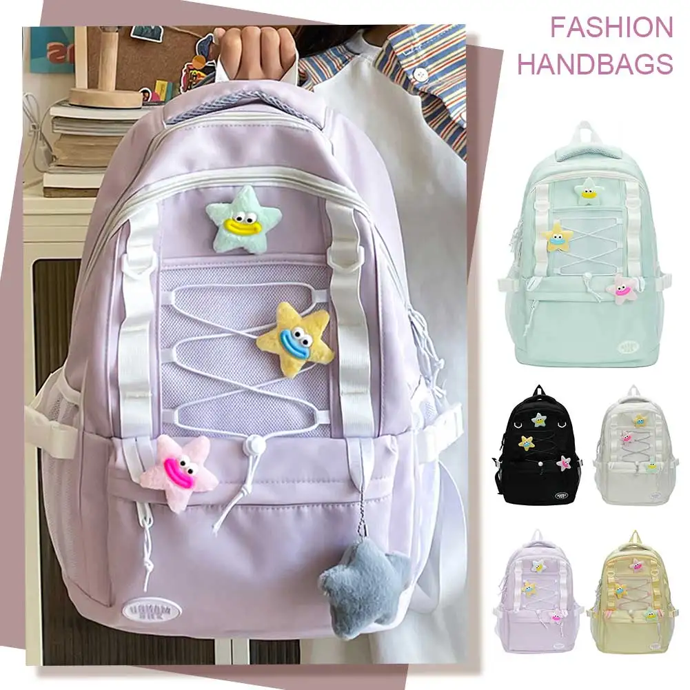 Backpack for Women Multi-Pocket Rucksack Nylon Zipper Bookbag Large Capacity Knapsack for Travel Commuting Holiday