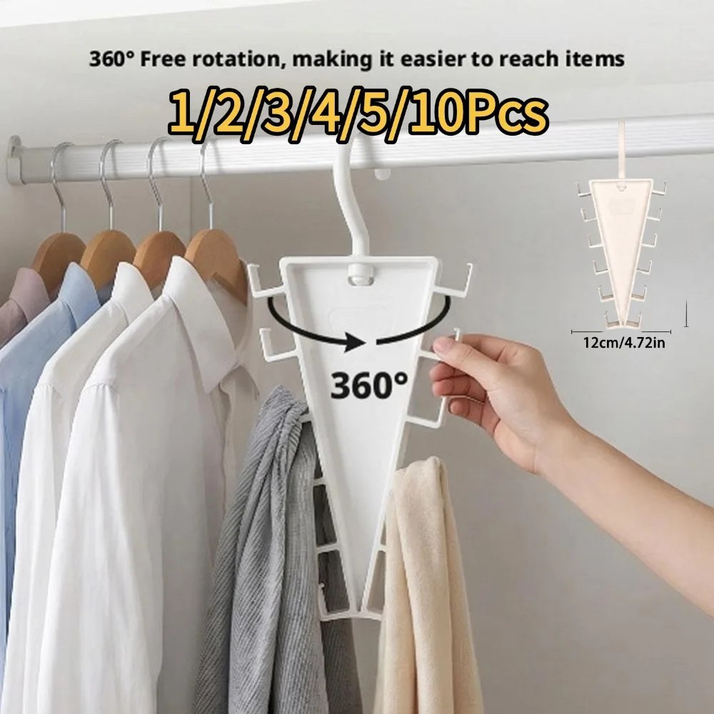 1/2/3/4/5/10Pcs Multi Functional V Type Double-sided Hook Hanger 360 Degree Swivel Closet Storage Rack Hfor Hat Handbag Organizi