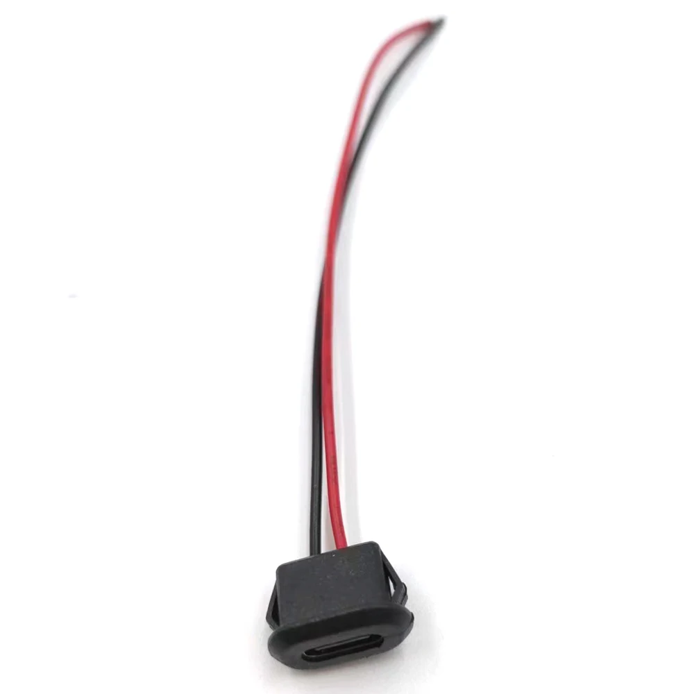 Connettore USB impermeabile di tipo C da 1/5 pezzi presa femmina a tensione diretta con cavo presa femmina porta di ricarica con cavo a saldare fai da te
