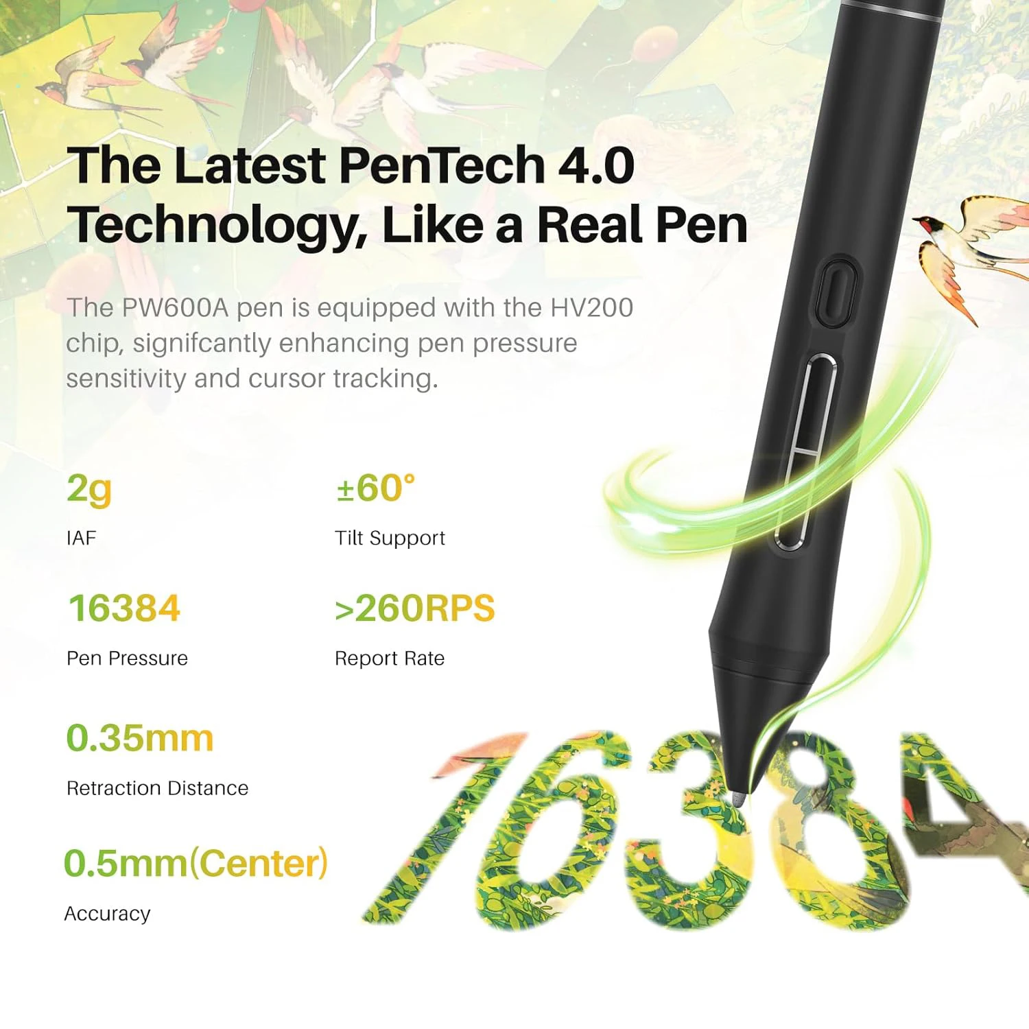 تابلت رسم الرسومات HUION Kamvas Pro 16 V2 مع شاشة 16K مستويات PenTech 4.0 قلم قماش زجاجي 2.0، 99% sRGB 99%Rec.70 لون #2