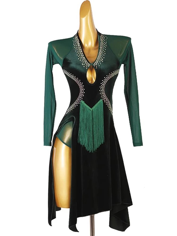 

Latin Dance Practice Clothing Line Skirt Ballroom Dress Women Evening Girls Costume Stage Outfit Dancing Performance Competition