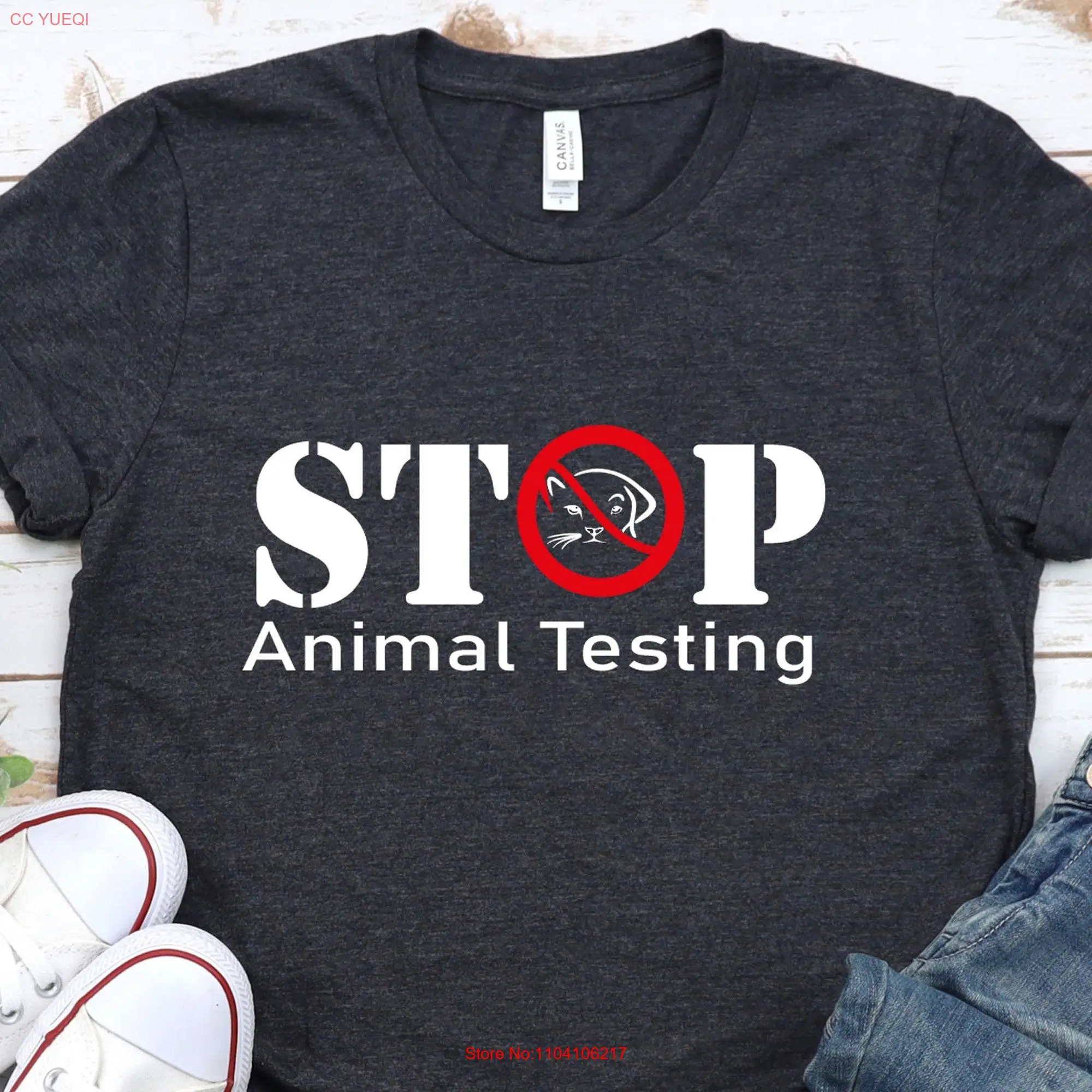 Stop Animal Testing T Shirt Rights Lovers Cruelty Free Vegan Save the Animals Protection long or short sleeves