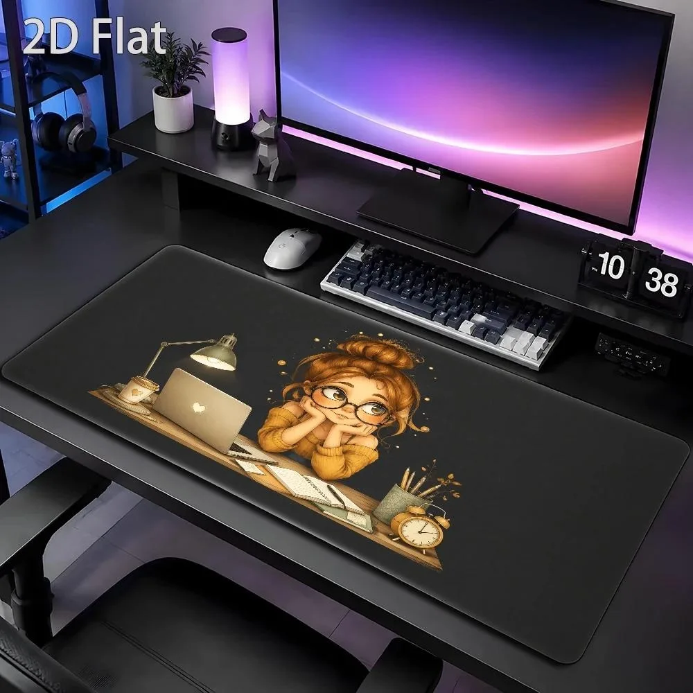 Bookworm desk mat mouse pad, featuring the image of the bookworm and book pages tapis de souris desk accessories