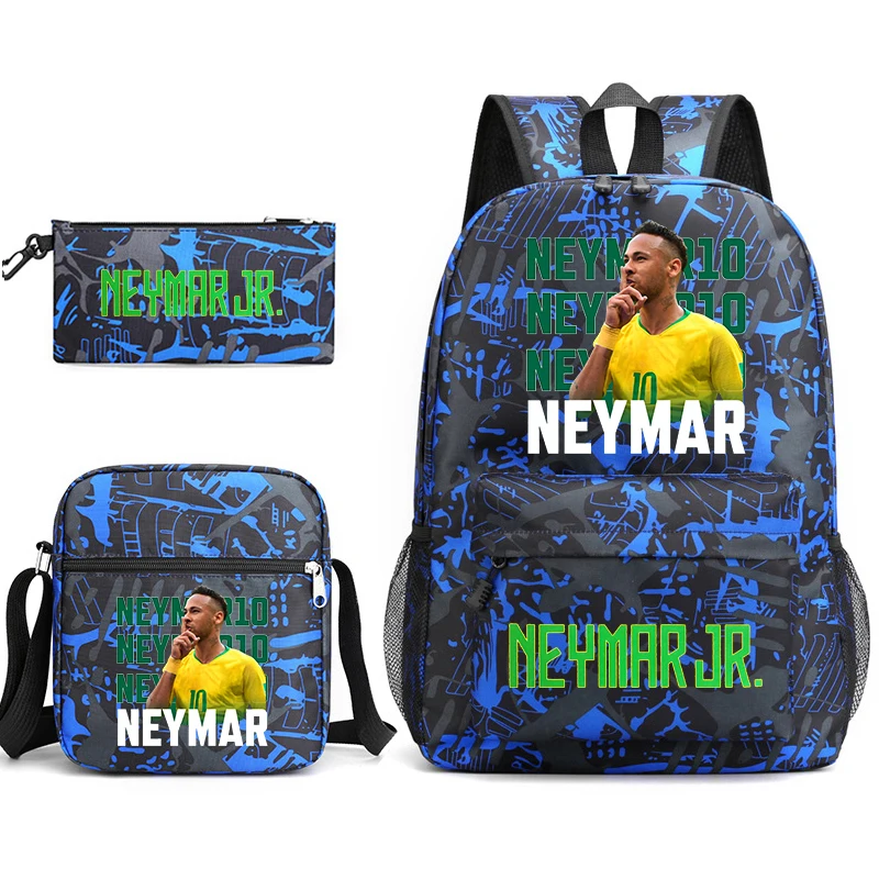 

printed student school bag set football star peripheral backpack shoulder bag pencil case 3-piece set