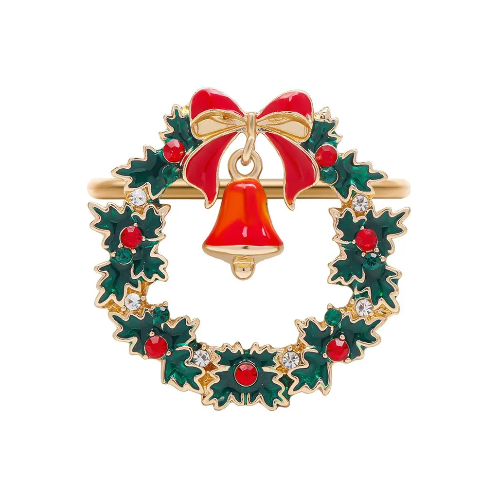 Metal Napkin Ring Decorative Christmas Napkin Ring Holiday Table Napkin Ring Red For Christmas Themed Table Setting Festive