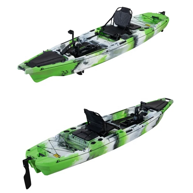 2025New Trend 12FT Three Power Fishing Kayak Motor Kayak Pedal Kayak for Sea Fishing