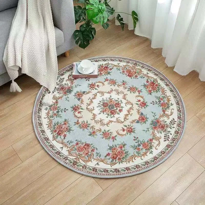 Vintage Persian Round Carpet Bohemian Ethnic Style Carpet Hotel Homestay Decorative Carpet  Bedroom Decor Area Rug  Carpet