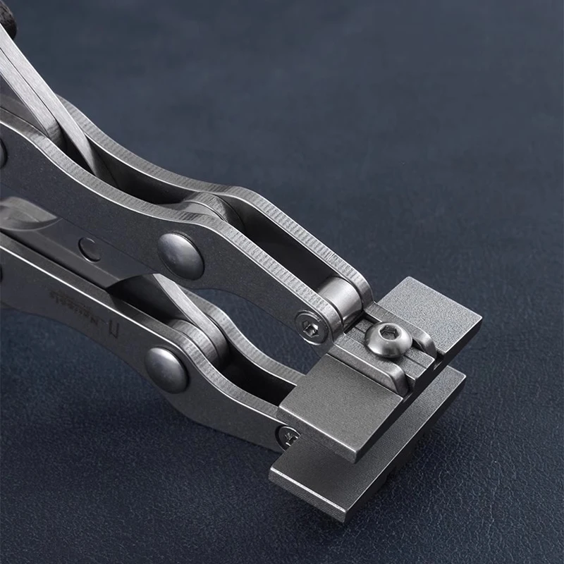 Nattools Strumenti artigianali in pelle artigianale fai-da-te fatti a mano Pinze piatte in pelle Pinze doppie professionali in acciaio inossidabile