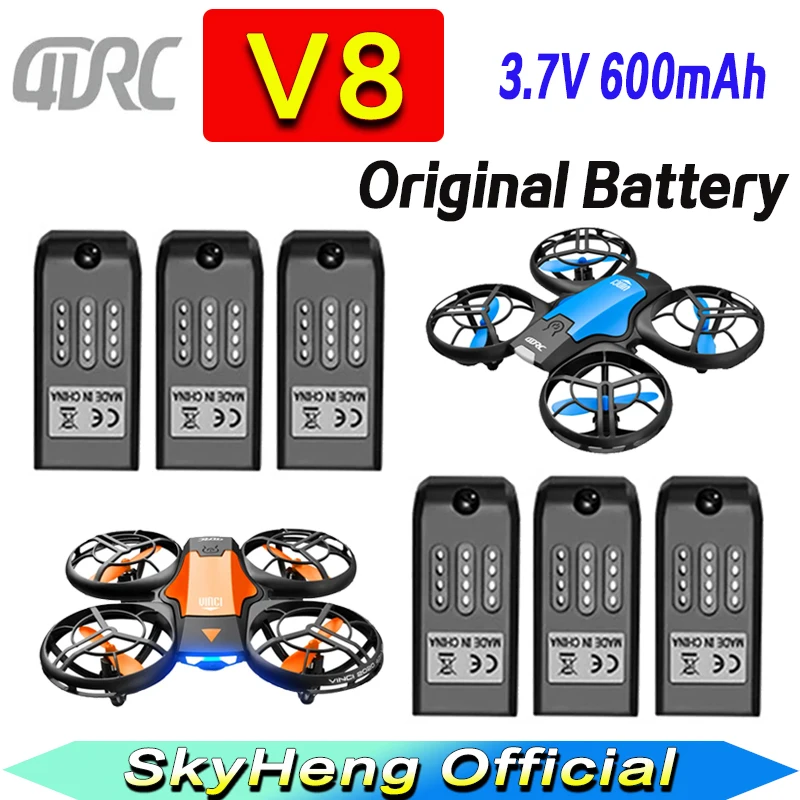 Original 4DRC V8 RC aircraft Battery 3.7V 600MAH For 4D-V8 Quadcopter/V8 Drone Spare Replacement Battery Accessories Part