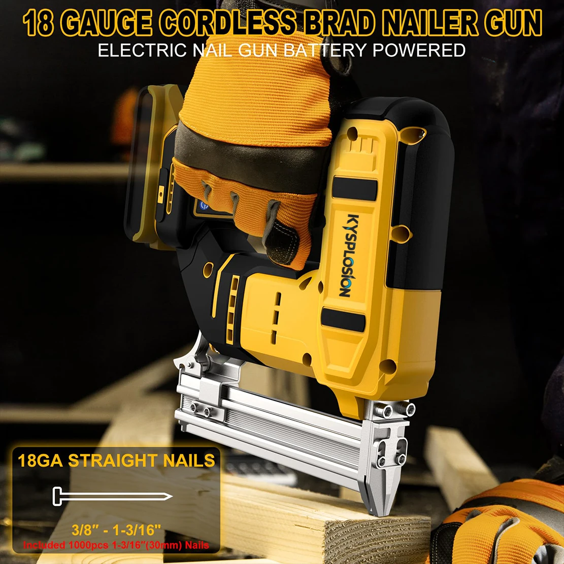 Brushless Nail Gun F30G Tacker gun Cordless motor Electric Straight Staples Portable Home Power Tools Fit for Dewalt 20V Battery