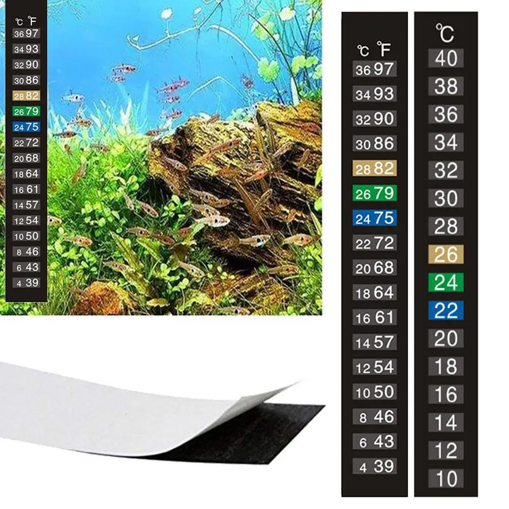 Discoloration Thermometer Stick-on Aquarium Temperature Measurement Temperature Tools Fish Temperature Aquarium Tan R2E0