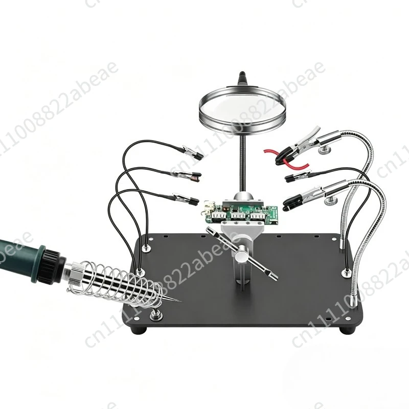 Multifunctional Soldering Station - 5X Magnifier, Adjustable Vise, Alligator Clip Holders & Repair Workbench