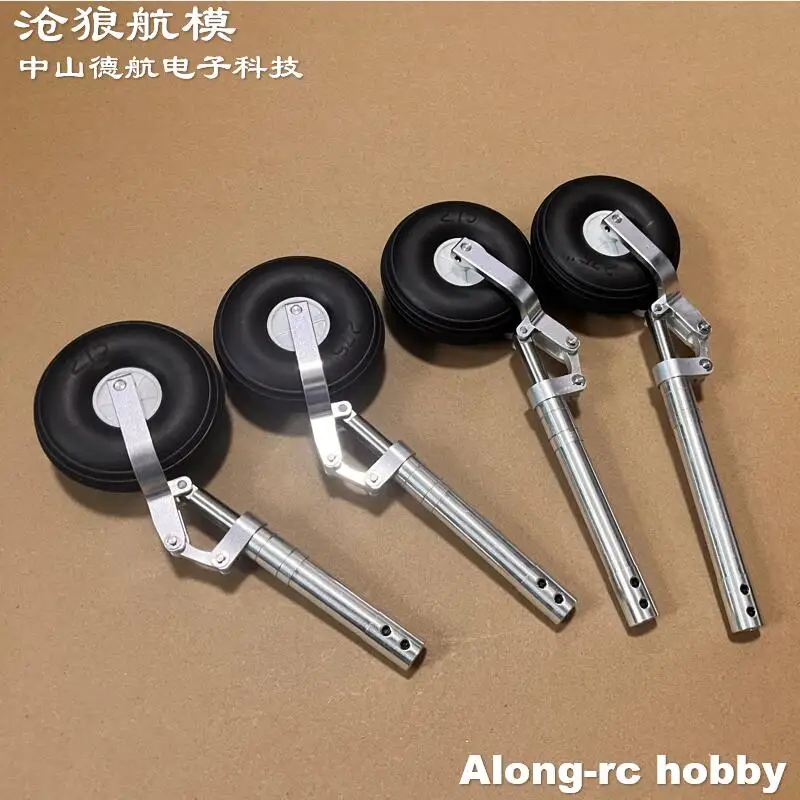 RC Airplane Part Height 150-240mm D4 D5 Strengthened Damping Kneeling Landing Gear with 70mm Wheel for 5-10kg Aircraft EDF Plane