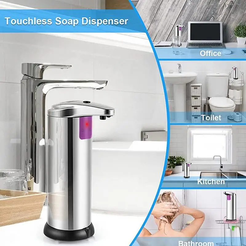 Automatic Liquid Soap Dispenser Touchless Sensor Bathroom Smart Soap Machine 280ML Infrared Liquid Soap Dispenser Pump Container