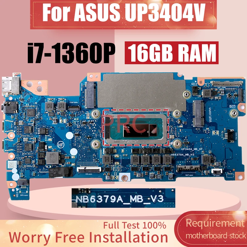 

NB6379A-MB-V3 для ноутбука ASUS UP3404V, материнская плата SRMJ8 i7-1360P, 16 ГБ ОЗУ, материнская плата для ноутбука