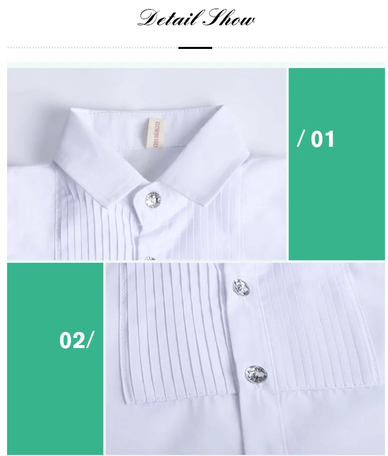 Baby Kleinkind Teenager Kleidung Schuluniform Jungen Shirts Weiß Lange Hülse Drehen-unten Kragen Kinder Shirt Für Jungen Kinder tops – Detail 2
