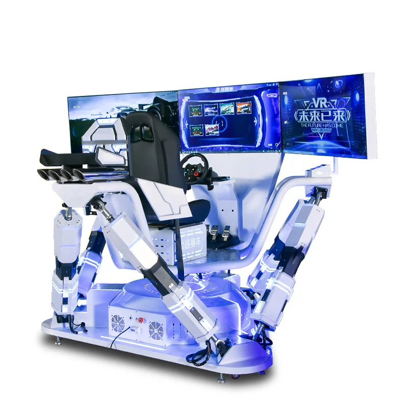 VR somatosensory driving emulator three-screen three-axis six-axis racing machine virtual driving experience equipment