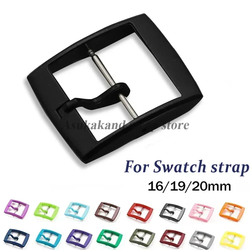 ل سواتش حزام 1 قطعة ساعة بلاستيكية المشبك 16 مللي متر 19 مللي متر 20 مللي متر الملونة حزام (استيك) ساعة دبوس مشبك المرأة ون ساعة زر اكسسوارات