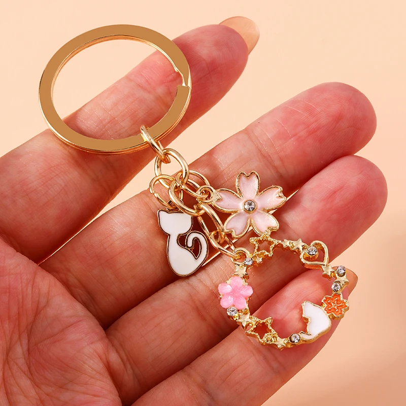 Aihua neue niedliche Schlüssel bund Emaille Tier Frosch Hund Ente Kaninchen Schlüssel bund für Frauen Handtasche Anhänger Zubehör DIY Schmuck Geschenke – Detail 24