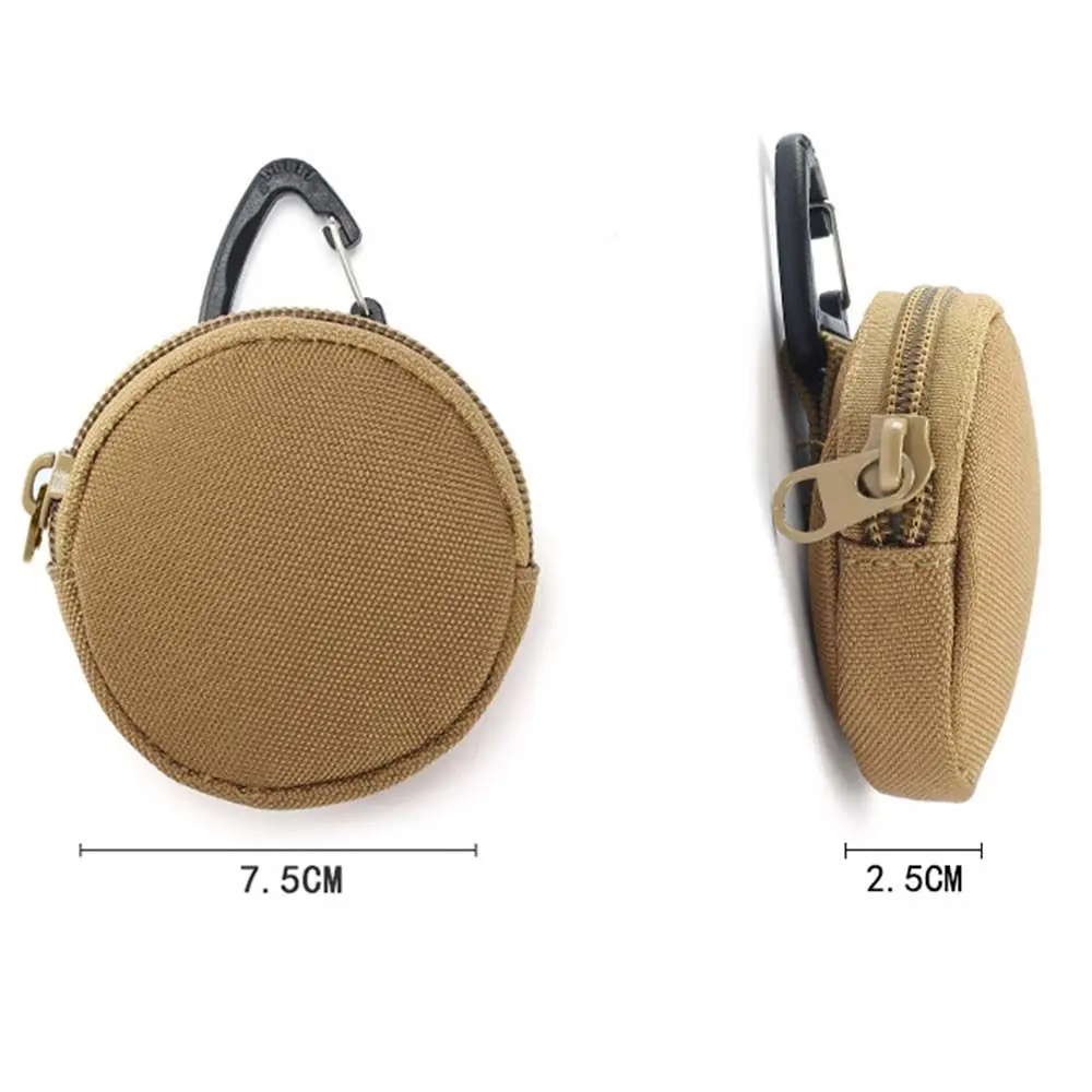 Zipper Portable Men Card Pouch Hook Wallet Round shape Travel Money Pack Key Card Holder Men Wallet Mini Coin Purse