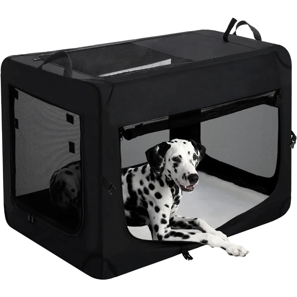 

24 inch 3-Door Collapsible Dog Crate for Small Dogs, Portable Dog Travel Crate for Indoor & Outdoor, Soft Side Puppy Foldable Ke