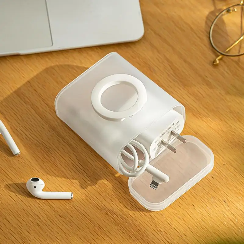 Data Cable Storage Box Portable Data Cable Storage Case Desktop Data Cable Storage Box Transparent Cable Wire Container for Home