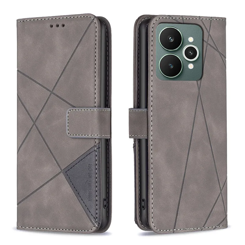 حافظة محفظة جلدية قابلة للطي لهاتف OPPO Realme 15 14X 15 P3 Pro 5G C75 C71 4G Realme15 2025 Capa Coque حافظات حقيبة الهاتف الهندسية