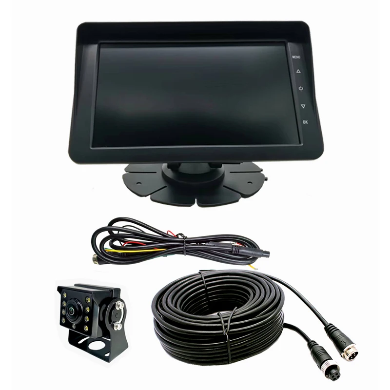 

2 Channel Monitoring System AHD Night Vision Cameras DVR Reversing Aid Backup Camera for Van RV Trailer Truck